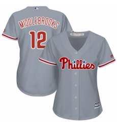 Womens Majestic Philadelphia Phillies 12 Will Middlebrooks Authentic Grey Road Cool Base MLB Jersey Womens Majestic Philadelphia Phillies 12 Will Middlebrooks Authentic Grey Road Cool Base MLB Jersey