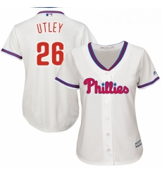 Womens Majestic Philadelphia Phillies 26 Chase Utley Replica Cream Alternate Cool Base MLB Jersey Womens Majestic Philadelphia Phillies 26 Chase Utley Replica Cream Alternate Cool Base MLB Jersey
