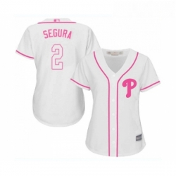 Womens Philadelphia Phillies 2 Jean Segura Replica White Fashion Cool Base Baseball Jersey 