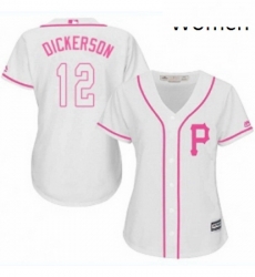 Womens Majestic Pittsburgh Pirates 12 Corey Dickerson Authentic White Fashion Cool Base MLB Jersey Womens Majestic Pittsburgh Pirates 12 Corey Dickerson Authentic White Fashion Cool Base MLB Jersey
