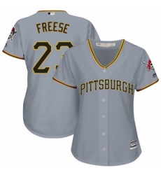 Womens Majestic Pittsburgh Pirates 23 David Freese Replica Grey Road Cool Base MLB Jersey Womens Majestic Pittsburgh Pirates 23 David Freese Replica Grey Road Cool Base MLB Jersey