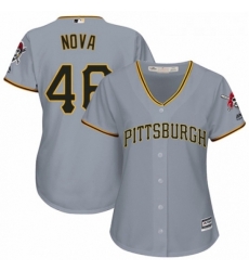 Womens Majestic Pittsburgh Pirates 46 Ivan Nova Replica Grey Road Cool Base MLB Jersey Womens Majestic Pittsburgh Pirates 46 Ivan Nova Replica Grey Road Cool Base MLB Jersey