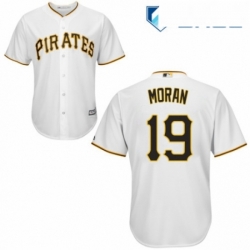 Youth Majestic Pittsburgh Pirates 19 Colin Moran Authentic White Home Cool Base MLB Jersey 