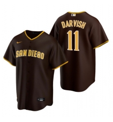 Men San Diego Padres 11 Yu Darvish Brown Trade Road Coolbase Jersey Men San Diego Padres 11 Yu Darvish Brown Trade Road Coolbase Jersey