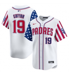 Men San Diego Padres 19 Tony Gwynn White 2025 Independence Day Vapor Premier Limited Stitched Baseball Jersey Men San Diego Padres 19 Tony Gwynn White 2025 Independence Day Vapor Premier Limited Stitched Baseball Jersey