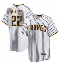 Men San Diego Padres 22 Mason Miller White Cool Base Stitched Baseball Jersey Men San Diego Padres 22 Mason Miller White Cool Base Stitched Baseball Jersey