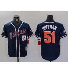 Men San Diego Padres 51 Trevor Hoffman Navy 1998 World Series Cool Base Stitched Baseball Jersey Men San Diego Padres 51 Trevor Hoffman Navy 1998 World Series Cool Base Stitched Baseball Jersey