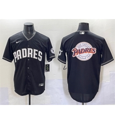 Men San Diego Padres Team Big Logo Black Stitched Baseball Jersey 2 Men San Diego Padres Team Big Logo Black Stitched Baseball Jersey 2