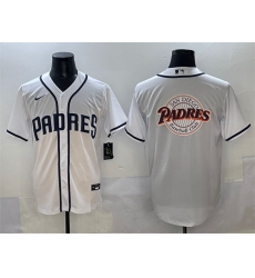 Men San Diego Padres Team Big Logo White Cool Base Stitched Baseball Jersey 002 Men San Diego Padres Team Big Logo White Cool Base Stitched Baseball Jersey 002