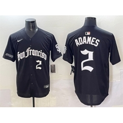 Men San Francisco Giants 2 Willy Adames Black Gothic Fog Edition Vapor Premier Limited Stitched Baseball Jersey
