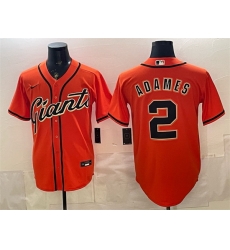 Men San Francisco Giants  2 Willy Adames Orange Cool Base Stitched Baseball Jersey