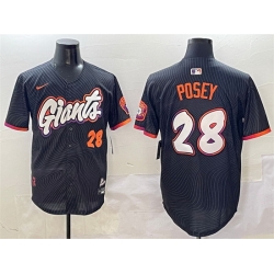 Men San Francisco Giants 28 Buster Posey Anthracite 2025 City Connect Limited Stitched Baseball Jersey