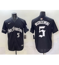 Men San Francisco Giants 5 Mike Yastrzemski Black Gothic Fog Edition Vapor Premier Limited Stitched Baseball Jersey Men San Francisco Giants 5 Mike Yastrzemski Black Gothic Fog Edition Vapor Premier Limited Stitched Baseball Jersey