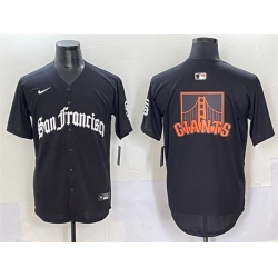 Men San Francisco Giants Team Big Logo Black  27Gothic Fog Edition 27 Vapor Premier Limited Stitched Baseball Jersey 002