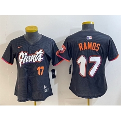 Women San Francisco Giants 17 Heliot Ramos Anthracite 2025 City Connect Limited Stitched Baseball Jersey