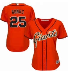 Womens Majestic San Francisco Giants 25 Barry Bonds Authentic Orange Alternate Cool Base MLB Jersey Womens Majestic San Francisco Giants 25 Barry Bonds Authentic Orange Alternate Cool Base MLB Jersey