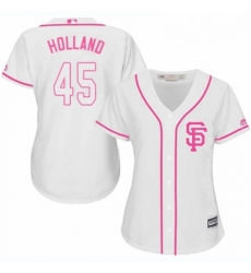 Womens Majestic San Francisco Giants 45 Derek Holland Replica White Fashion Cool Base MLB Jersey Womens Majestic San Francisco Giants 45 Derek Holland Replica White Fashion Cool Base MLB Jersey