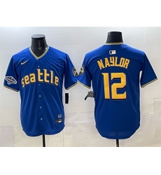 Men Seattle Mariners 12 Josh Naylor Royal With 2025 AL West Division Champions Patch Limited Stitched jersey Men Seattle Mariners 12 Josh Naylor Royal With 2025 AL West Division Champions Patch Limited Stitched jersey