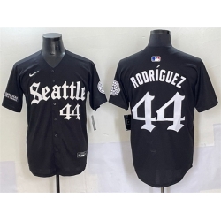Men Seattle Mariners 44 Julio Rodr EDguez Black  27Deep Sea Gothic Edition 27 Vapor Premier Limited Stitched Baseball Jersey