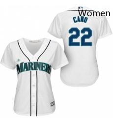 Womens Majestic Seattle Mariners 22 Robinson Cano Replica White Home Cool Base MLB Jersey