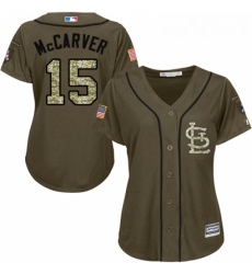 Womens Majestic St Louis Cardinals 15 Tim McCarver Replica Green Salute to Service MLB Jersey Womens Majestic St Louis Cardinals 15 Tim McCarver Replica Green Salute to Service MLB Jersey