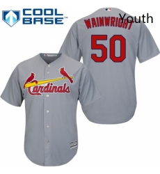 Youth Majestic St Louis Cardinals 50 Adam Wainwright Authentic Grey Road Cool Base MLB Jersey Youth Majestic St Louis Cardinals 50 Adam Wainwright Authentic Grey Road Cool Base MLB Jersey