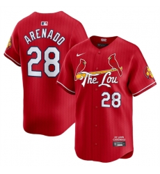 Youth St Louis Cardinals 28 Nolan Arenado Red 2024 City Connect Limited Stitched Baseball Jersey Youth St Louis Cardinals 28 Nolan Arenado Red 2024 City Connect Limited Stitched Baseball Jersey