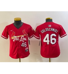Youth St Louis Cardinals 46 Paul Goldschmidt Red 2024 City Connect Stitched Baseball Jersey Youth St Louis Cardinals 46 Paul Goldschmidt Red 2024 City Connect Stitched Baseball Jersey