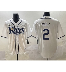 Men Tampa Bay Rays 2 Yandy D EDaz White Cool Base Stitched Baseball Jersey