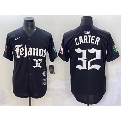 Men Texas Rangers 32 Evan Carter Black Mexico 2025 Vapor Premier Limited Stitched Baseball Jersey