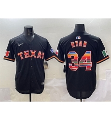 Men Texas Rangers 34 Nolan Ryan Black Mexico Limited Stitched Baseball Jersey Men Texas Rangers 34 Nolan Ryan Black Mexico Limited Stitched Baseball Jersey