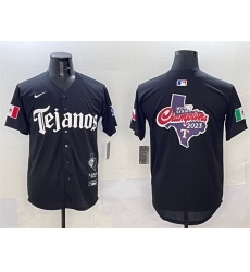Men Texas Rangers Team Big Logo Black Mexico 2025 Vapor Premier Limited Stitched Baseball Jersey Men Texas Rangers Team Big Logo Black Mexico 2025 Vapor Premier Limited Stitched Baseball Jersey