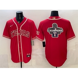 Men Texas Rangers Team Big Logo Red 2026 City Connect Stadium Stitched Baseball Jerseys