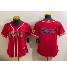 Women Texas Rangers Team Big Logo Red 2026 City Connect Stadium Stitched Baseball Jersey  S