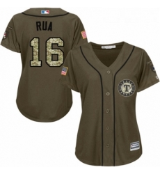 Womens Majestic Texas Rangers 16 Ryan Rua Authentic Green Salute to Service MLB Jersey Womens Majestic Texas Rangers 16 Ryan Rua Authentic Green Salute to Service MLB Jersey