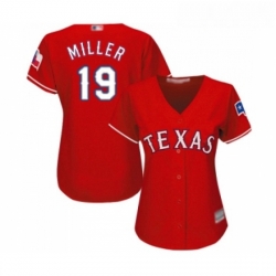 Womens Texas Rangers 19 Shelby Miller Replica Red Alternate Cool Base Baseball Jersey 