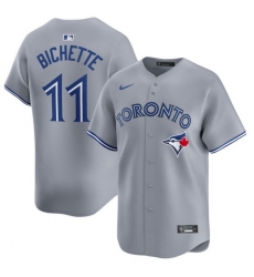 Men Toronto Blue Jays 11 Bo Bichette Gray Cool Base Stitched Baseball Jersey Men Toronto Blue Jays 11 Bo Bichette Gray Cool Base Stitched Baseball Jersey
