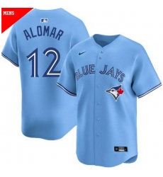Men Toronto Blue Jays 12 Roberto Alomar Blue Stitched Cool Base MLB Jersey
