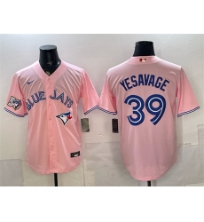 Men Toronto Blue Jays  39 Trey Yesavage Pink 50 Seasons Patch Stitched Baseball Jersey