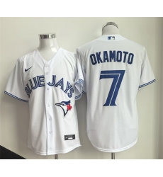Men Toronto Blue Jays  7 Kazuma Okamoto White Home Limited Stitched Baseball Jersey