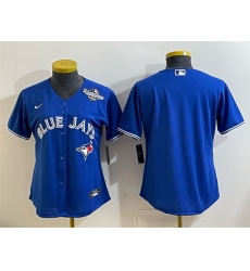 Women Toronto Blue Jays Blank Royal 2025 World Series Cool Base Stitched Baseball Jersey Women Toronto Blue Jays Blank Royal 2025 World Series Cool Base Stitched Baseball Jersey