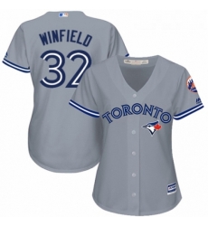 Womens Majestic Toronto Blue Jays 32 Dave Winfield Replica Grey Road MLB Jersey Womens Majestic Toronto Blue Jays 32 Dave Winfield Replica Grey Road MLB Jersey