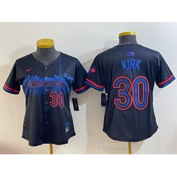 Youth Toronto Blue Jays 30 Alejandro Kirk Navy 2024 City Connect Limited Stitched Baseball Jersey