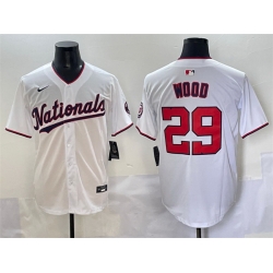 Men Washington Nationals 29 James Wood White Home Limited Stitched Baseball Jersey