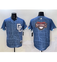 Men Washington Nationals Team Big Logo Blue 2025 City Connect Limited Stitched Baseball Jersey Men Washington Nationals Team Big Logo Blue 2025 City Connect Limited Stitched Baseball Jersey