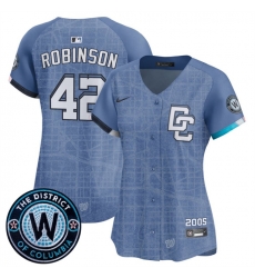 Women Washington Nationals 42 Jackie Robinson Blue 2025 City Connect Limited Stitched Baseball Jersey