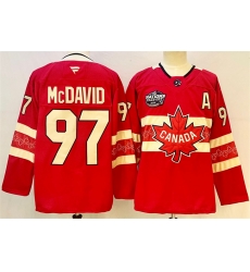 Men Canada 97 Connor McDavid Red 2025 4 Nations Face Off Premium With A Patch Stitched Jersey