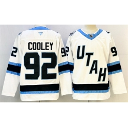 Men Utah Mammoth 92 Logan Cooley White Stitched Jersey