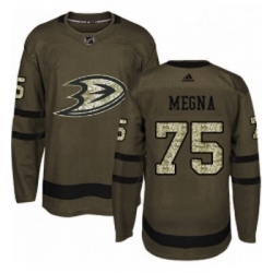 Youth Adidas Anaheim Ducks 75 Jaycob Megna Premier Green Salute to Service NHL Jersey 