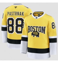 Men Boston Bruins 88 David Pastrnak Gold 2026 Stadium Series Stitched Hockey Jersey